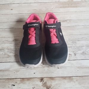 Champion Black/Pink Velcro Sneakers Size 3